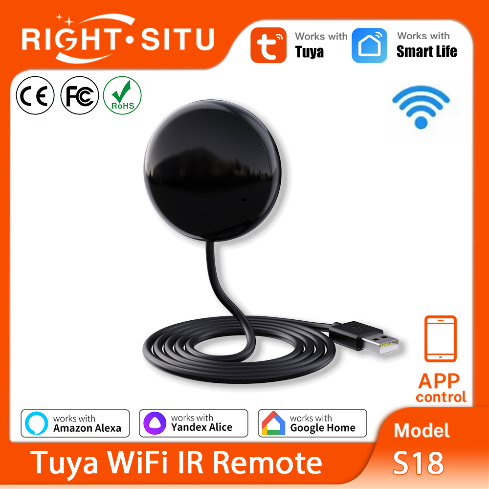 Home Security Technology - รีโมทคอนโทรลอินฟราเรด Tuya WiFi สำหรับระบบอัตโนมัติในบ้านอัจฉริยะ ควบคุมอุปกรณ์อินฟราเรดทั่วไป ทำงานร่วมกับ