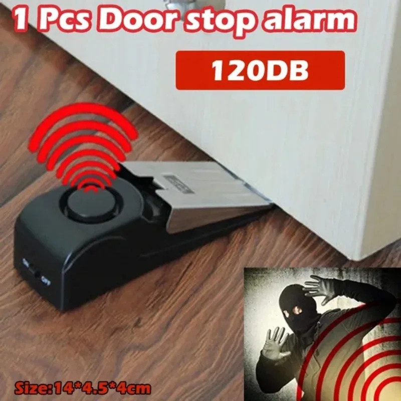 Door Wedge Alarm - ระบบเตือนภัยกันขโมยแบบเสียบประตู 120dB รุ่นใหม่ รูปทรงลิ่ม สำหรับบ้าน โรงแรม