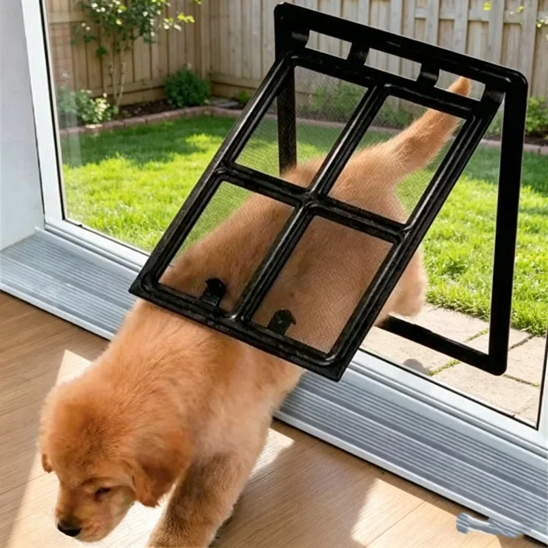 Home Security Adt - ประตูมุ้งลวดสำหรับสัตว์เลี้ยง แบบล็อคได้ ผลิตจากพลาสติก ป้องกันยุง สำหรับแมวและสุนัข ประตูรั้วหน้าต่างบ้าน