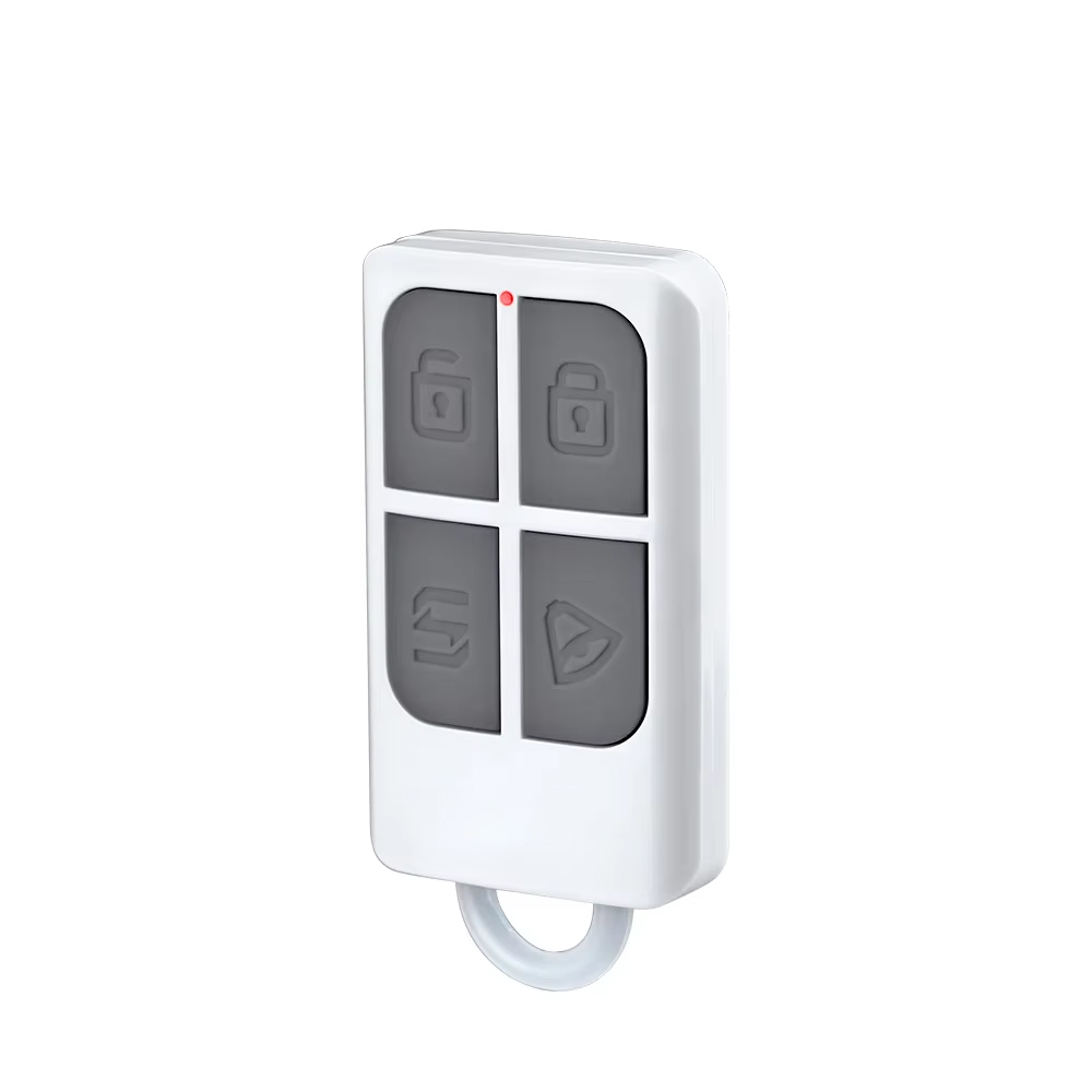 Home Security Tools - RC531 รีโมทคอนโทรลไร้สายแบบพกพา 4 ปุ่ม พร้อมพวงกุญแจ สำหรับระบบสัญญาณเตือนภัยบ้าน