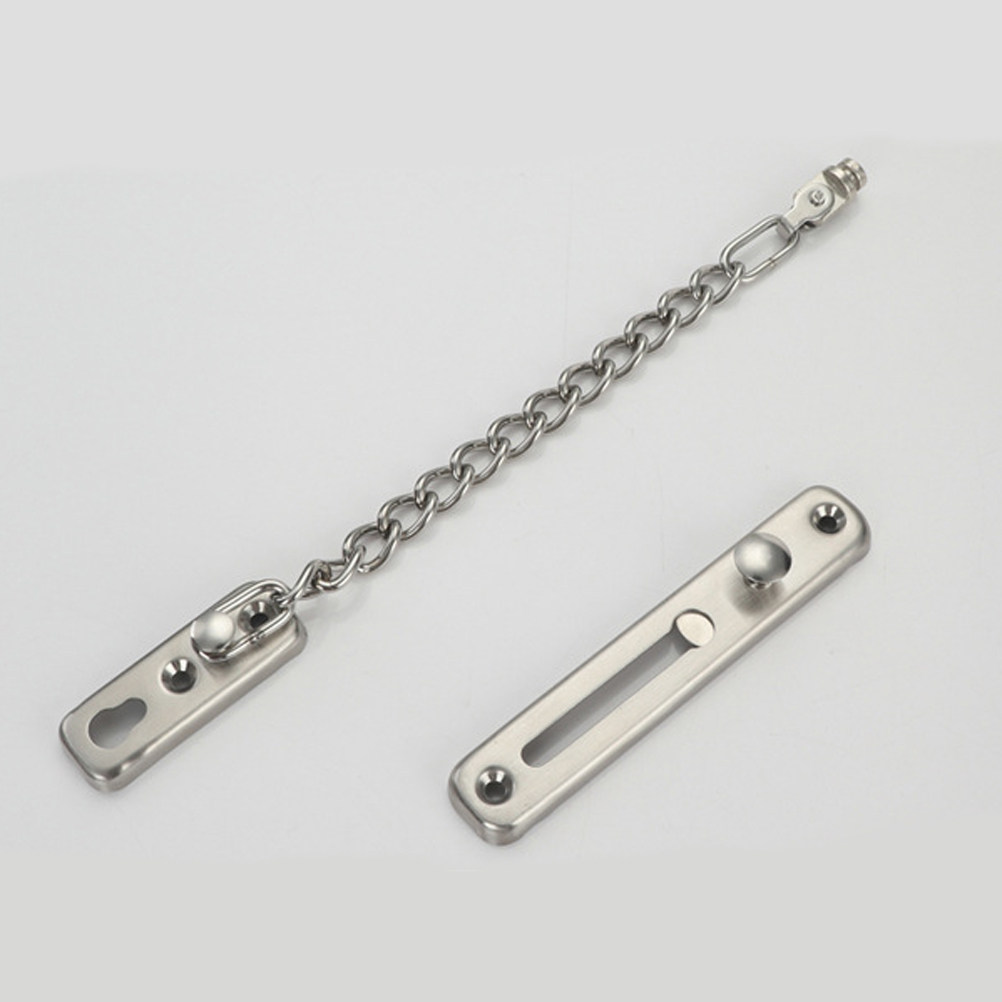 Door Chain Guard - โซ่ประตูสแตนเลสทนทาน พร้อมสลักนิรภัยแบบหนา สำหรับระบายอากาศและมองเห็น พร้อมตัวล็อคสีเงิน