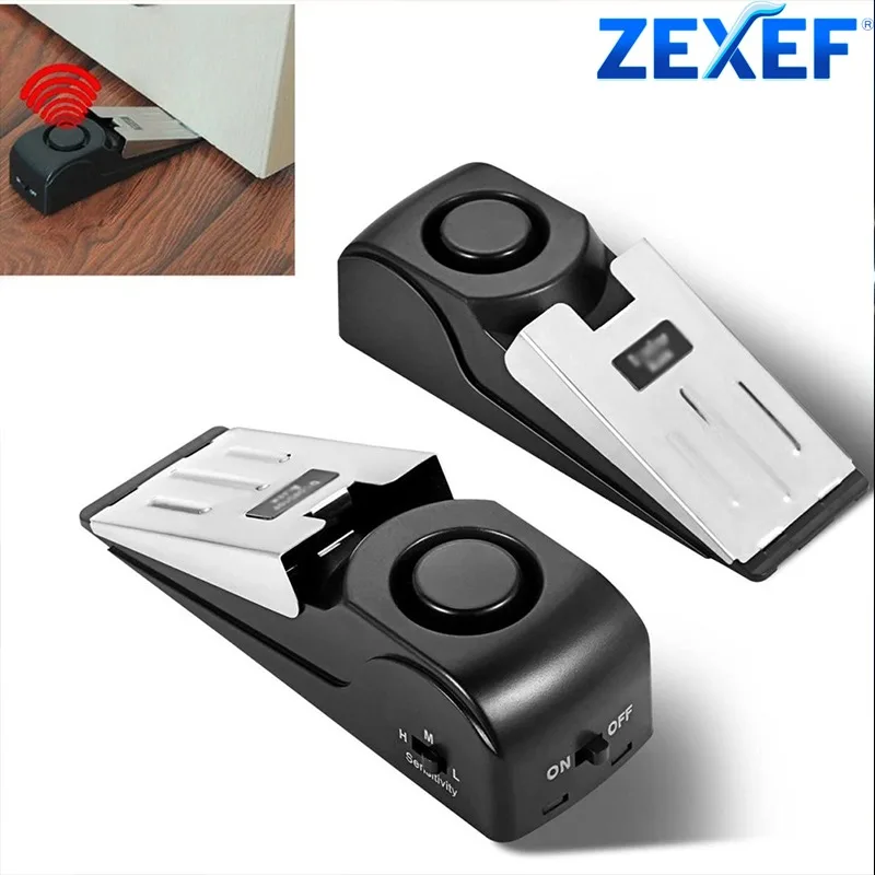 Door Wedge Alarm - ZEXEF mini การรักษาความปลอดภัย 125DB ระบบสัญญาณกันขโมยบ้านในครัวเรือนปลั๊กประตูลิ่มอุปกรณ์เตือนภัยฉุกเฉิน