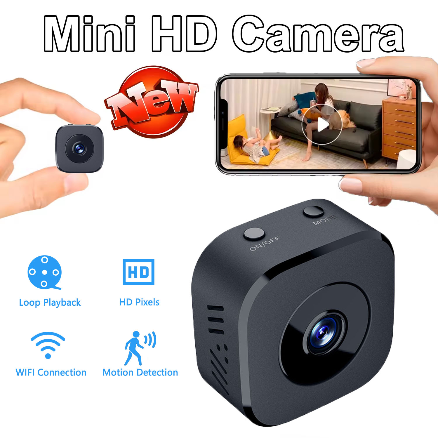 Home Security Adt - กล้องรักษาความปลอดภัย 4K มินิ ภาพสีเต็มรูปแบบ มองเห็นในเวลากลางคืน ความคมชัดสูง