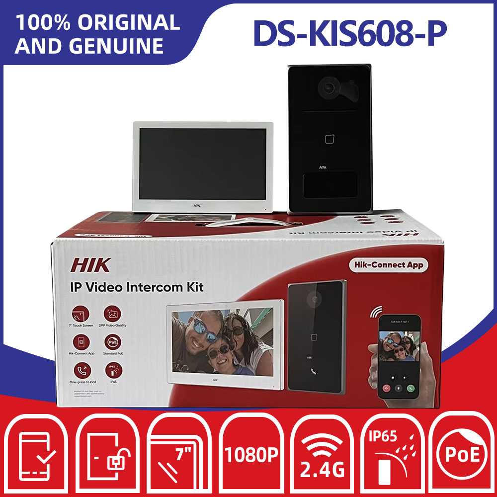 Home Security System Hikvision - ฮิควิชั่น DS-KIS608-P ชุดอินเตอร์คอมวิดีโอ IP 7 นิ้ว