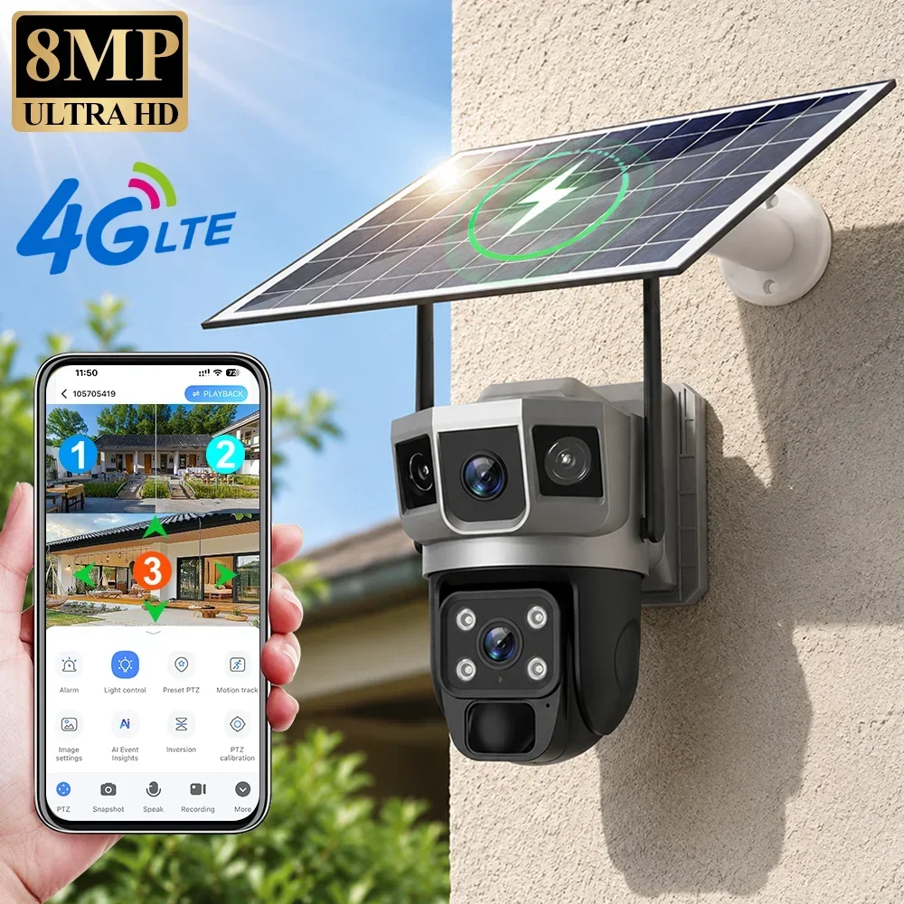 Home Security Ai - กล้อง V380 4K 3 หน้าจอ 4G