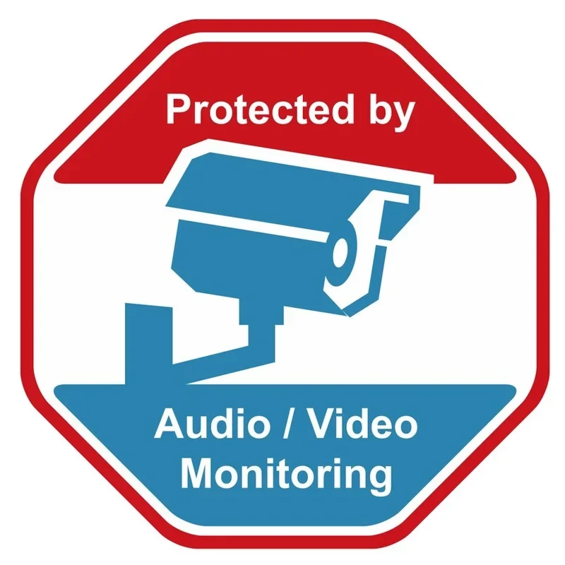 Home Security Camera - การ์ดเตือนกล้องวงจรปิดลายการ์ตูน การ์ดเตือนกล้องวงจรปิดแบบกระดาษ สติ๊กเกอร์ตกแต่งลายขีดข่วน ขนาด 15 ซม.