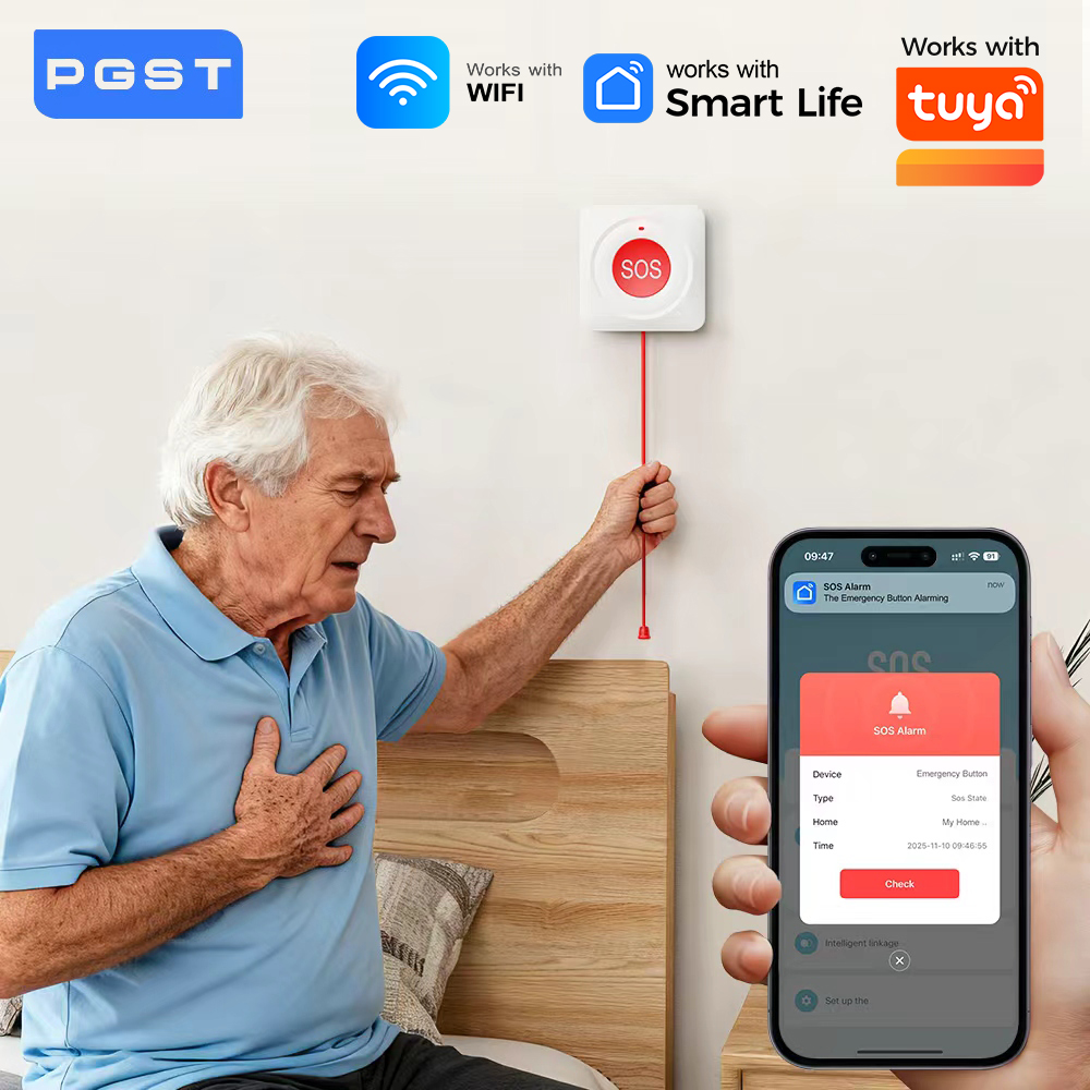 Home Security Tools - ปุ่มกด WIFI Zigbee SOS ใช้งานร่วมกับโทรศัพท์ Tuya