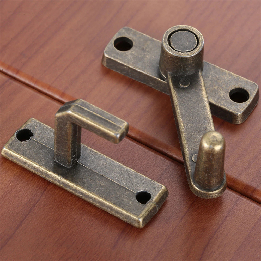 Door Chain Guard - 1 ชุด Bronze เลื่อนประตูหน้าต่างล็อคโลหะประตู LATCH GUARD