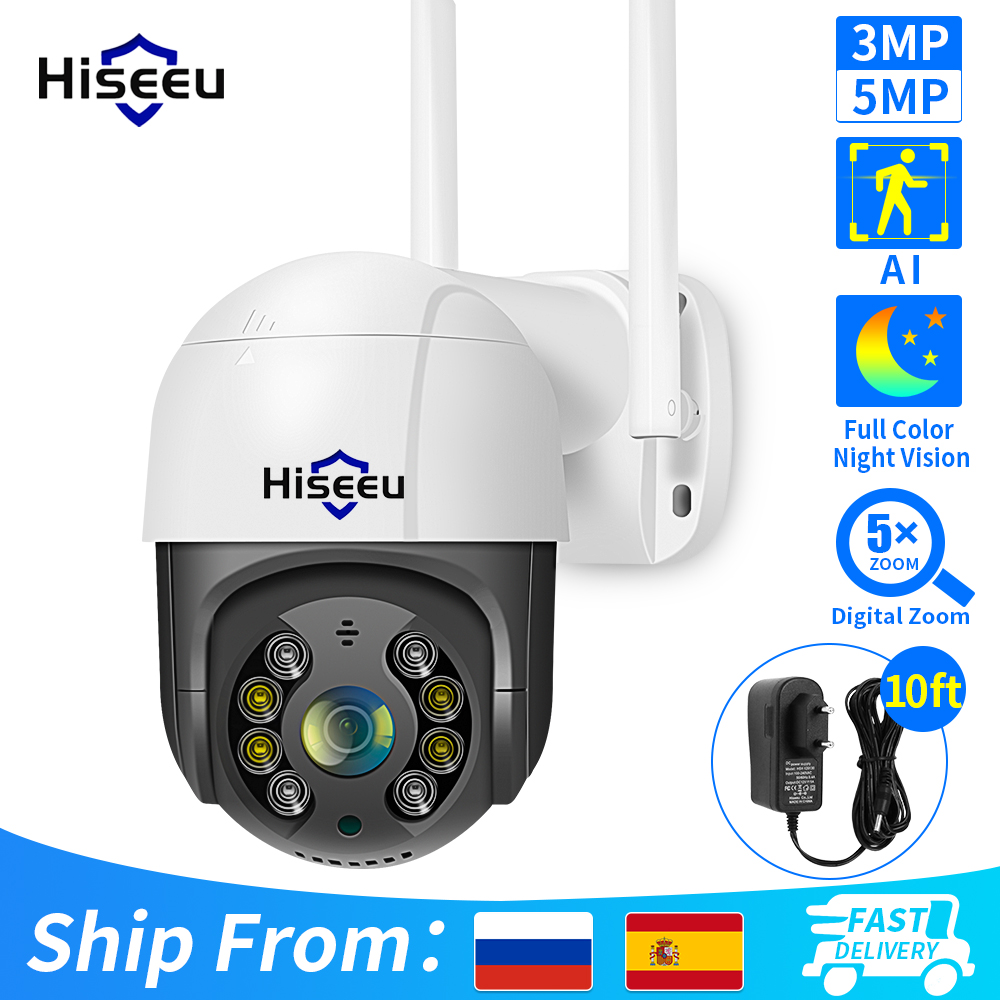 Home Security Ai - Hiseeu กล้องวงจรปิดไร้สาย8MP 4K, กล้อง PTZ 5X
