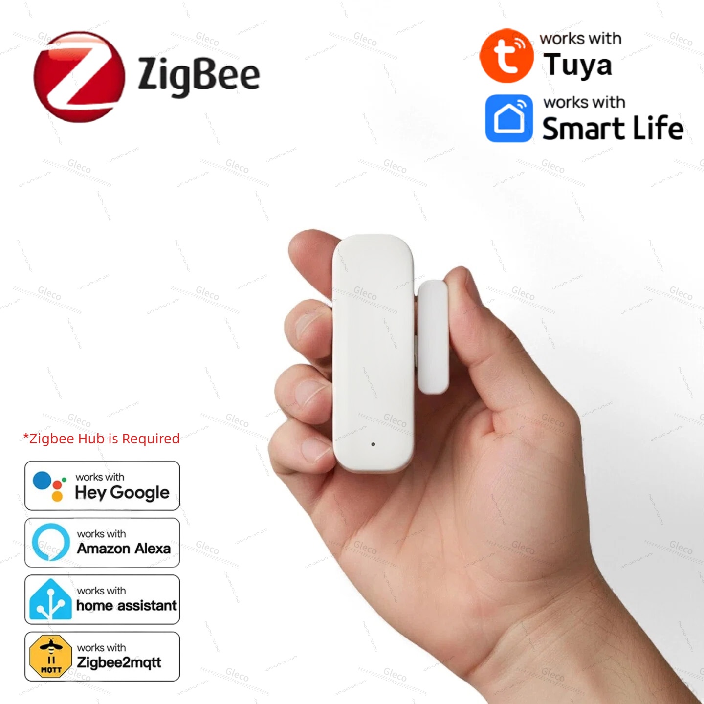 Home Security Technology - เซ็นเซอร์ประตูหน้าต่าง Tuya Zigbee ระบบเตือนภัย ตรวจจับการบุกรุก แม่เหล็กติดตั้งแบบเปิด-ปิด