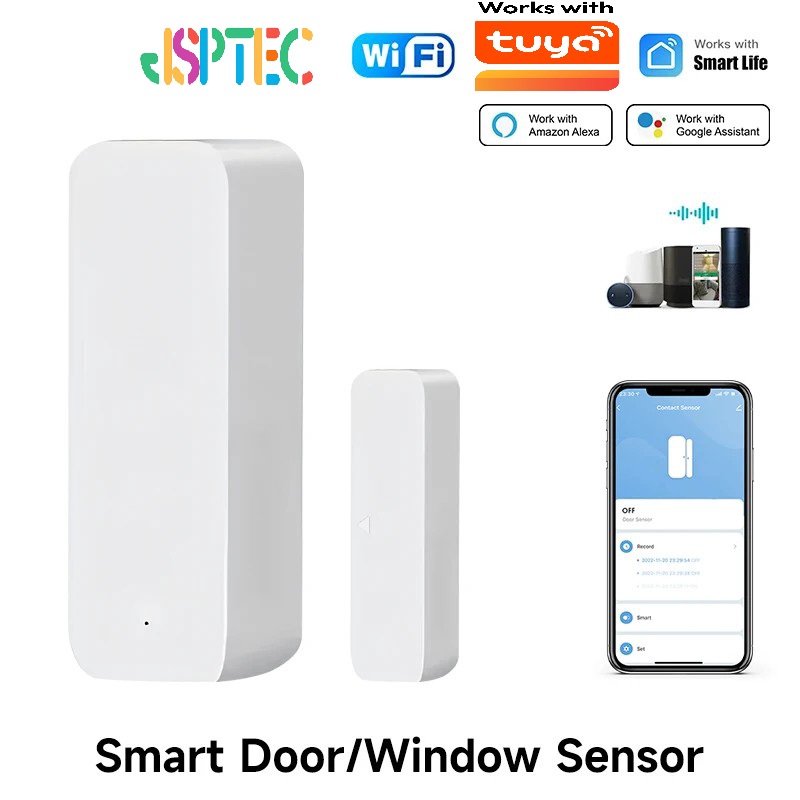Home Security Technology - Tuya WiFi สมาร์ทเซ็นเซอร์ประตูประตูเปิดปิดเครื่องตรวจจับ Smart Home Security