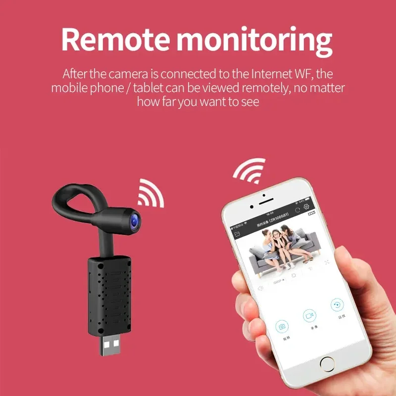 Home Security Premium - กล้องวงจรปิด 4K USB WiFi ขนาดเล็ก เลนส์แบบยืดหยุ่น