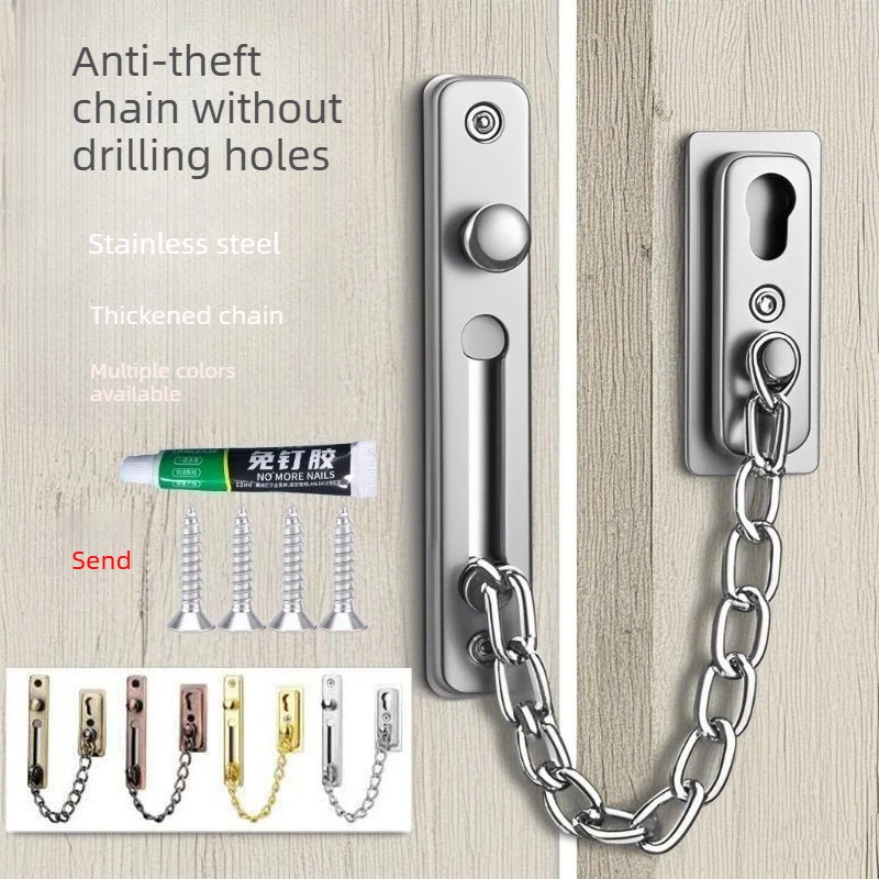 โซ่ประตูเหล็กสแตนเลสแบบไม่ต้อง - Door Chain Guard บทวิจารณ์และราคา