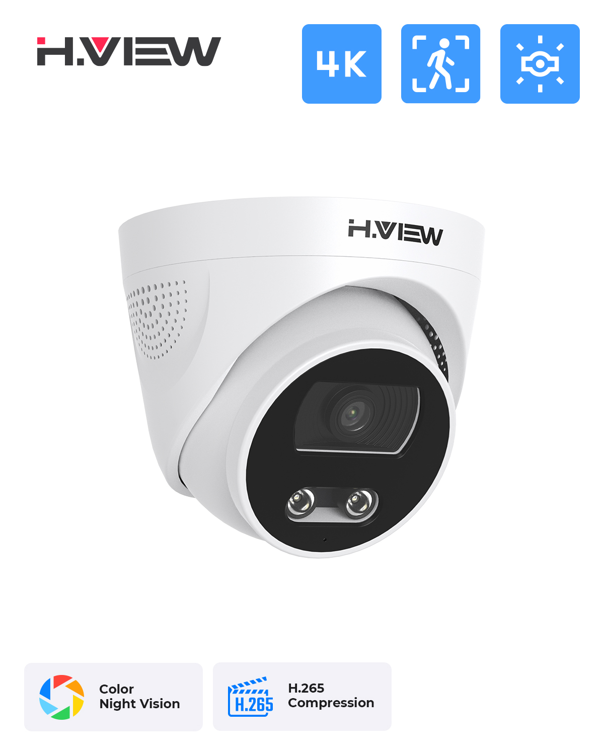 H.View 8Mp Poe กล้อง Ip Ai Fac - Home Security Ai บทวิจารณ์และราคา