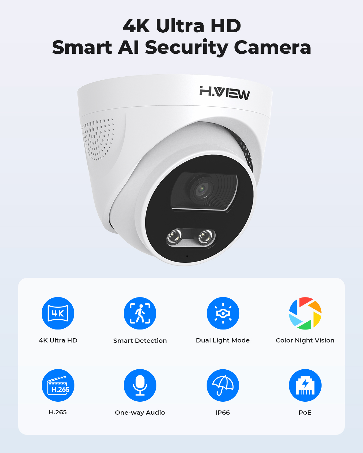 H.View 8Mp Poe กล้อง Ip Ai Fac - Home Security Ai บทวิจารณ์และราคา
