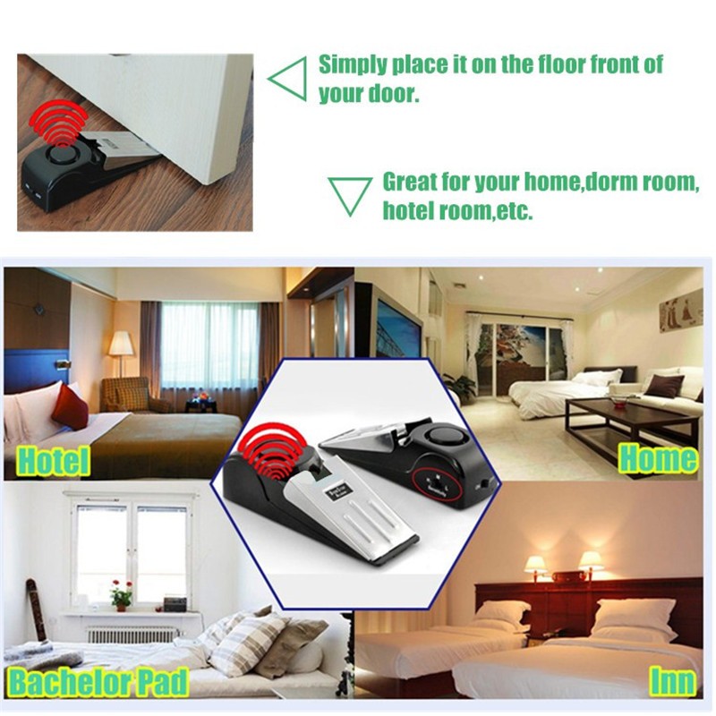 ระบบกันขโมยไร้สาย 120 เดซิเบล  - Door Wedge Alarm บทวิจารณ์และราคา
