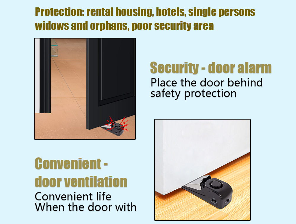 ระบบกันขโมยไร้สาย 120 เดซิเบล  - Door Wedge Alarm บทวิจารณ์และราคา