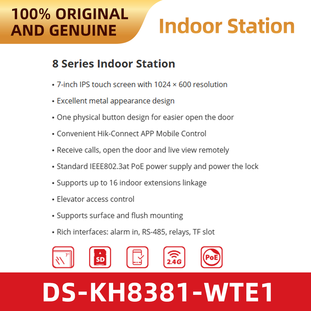 Hikvision DS-KH8381-WTE1 หน้าจ - Home Security System Hikvision บทวิจารณ์และราคา