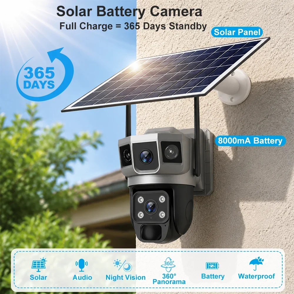 กล้อง V380 4K 3 หน้าจอ 4G แบตเ - Home Security Ai บทวิจารณ์และราคา