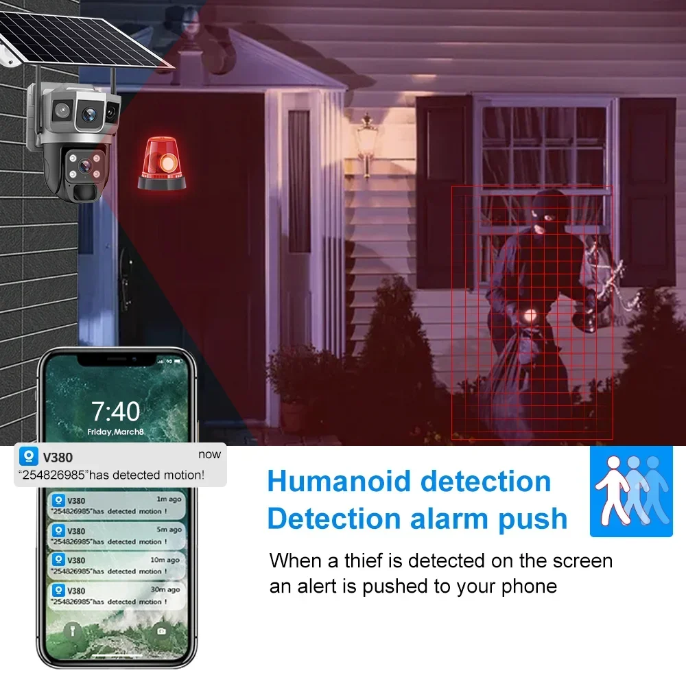 กล้อง V380 4K 3 หน้าจอ 4G แบตเ - Home Security Ai บทวิจารณ์และราคา