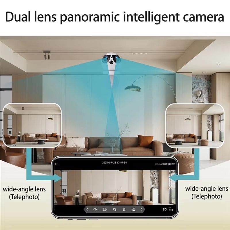 กล้องวงจรปิด IP แบบเลนส์คู่ควา - Home Security Ai บทวิจารณ์และราคา