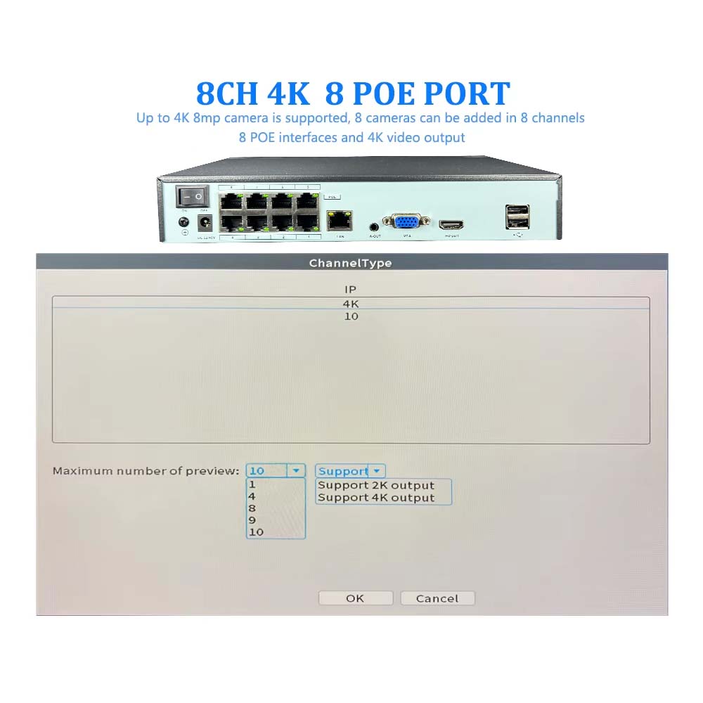 4K 10CH NVR 4/8 พอร์ต POE สำหร - Home Security With Camera บทวิจารณ์และราคา