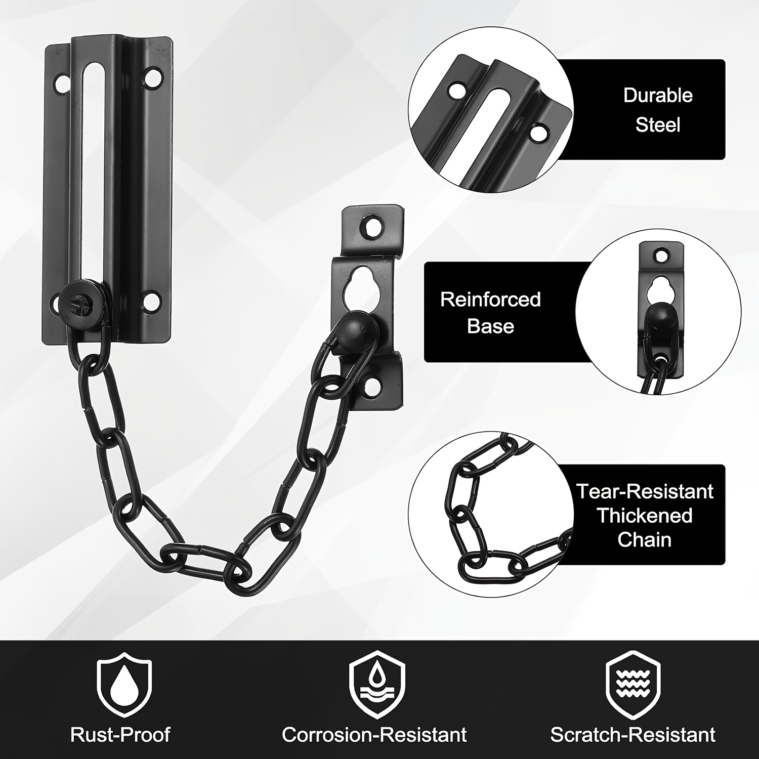 ชุดล็อคโซ่ประตู 2 ชิ้น สีดำ, โ - Door Chain Guard บทวิจารณ์และราคา