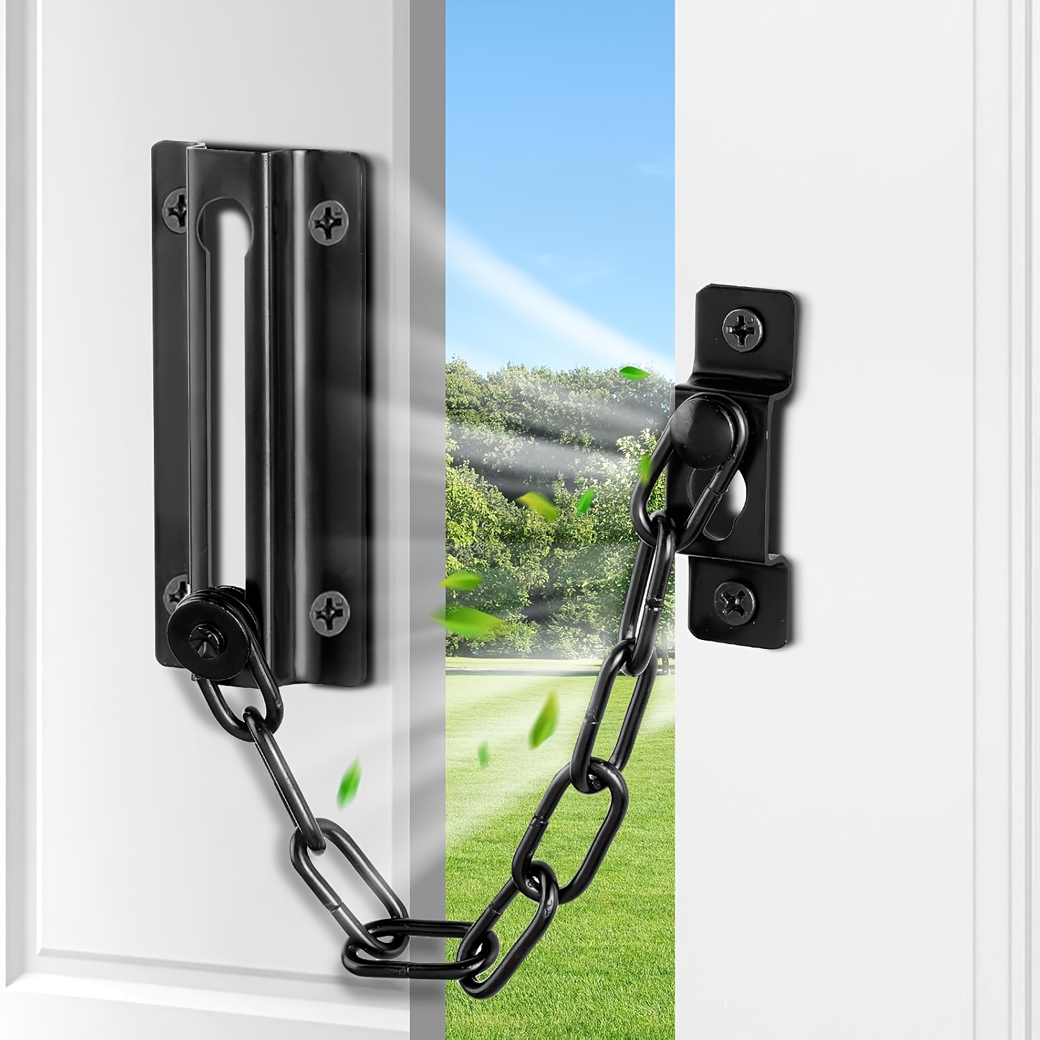 ชุดล็อคโซ่ประตู 2 ชิ้น สีดำ, โ - Door Chain Guard บทวิจารณ์และราคา