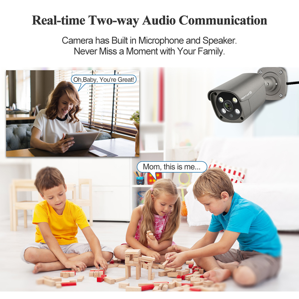 Techage กล้องไอพี4K POE 8MP 5M - Home Security Ai บทวิจารณ์และราคา